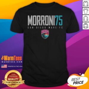 Nice San Diego Wave FC Morroni 75 San Diego Wave FC Soccer Team shirt displayed on a flat surface