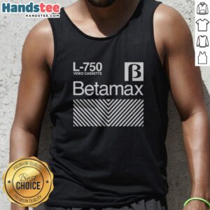 Top Betamax L 750 Video Cassette Tank Top featuring a retro design for nostalgic vibes.