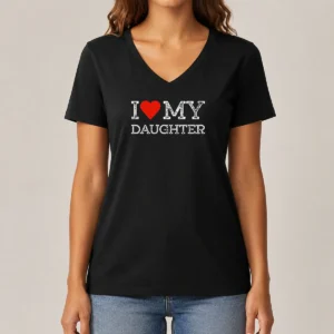 Pretty I Love My Daughter V-Neck Shirt