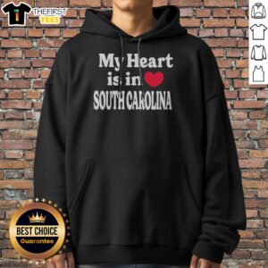 Top My Heart Is In South Carolina State Pride Typography Slogan Heart Design Hoodie showcasing vibrant heart graphics.