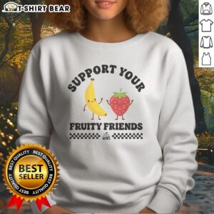 Funny Support Your Fruity Friends Love Wins Sweatshirt in vibrant colors, perfect for casual wear.