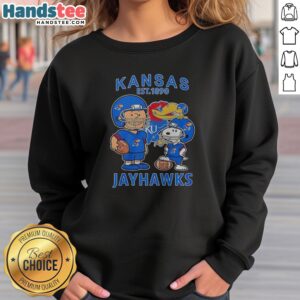 Pretty The Peanuts Kansas Jayhawks Football Est 1890 sweatshirt featuring classic team logo on cozy crewneck garment