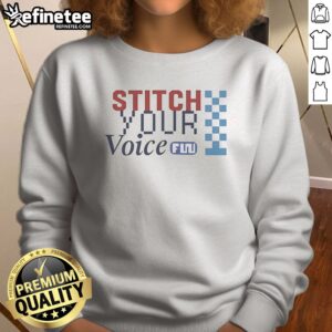 Premium Stitch Your Voice Checkered Flag Retro sweatshirt in a vibrant checkered pattern, perfect for casual wear.