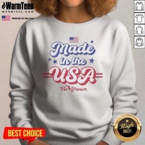 Funny Made In The USA Flo Grown American Flag Patriotic Stars Text Design sweatshirt featuring vibrant colors and bold graphics