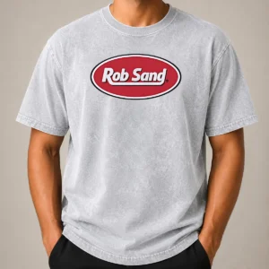 Nice Rob Sand Logo Washed T Shirt featuring a soft, vintage-style washed fabric with bold logo print
