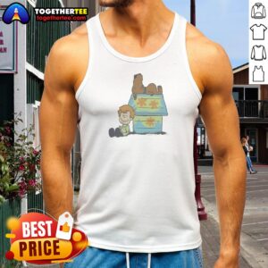 Funny Hot Shaggy Rogers Scooby Doo Peanuts Crossover Mystery Machine Doghouse Tank Top