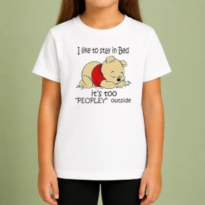Awesome Winnie The Pooh Sleeping I Like To Stay In Bed Kids T-Shirt
