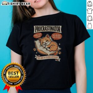 Official Procrastinator Cat Ladies Shirt featuring a playful feline design perfect for cat lovers.