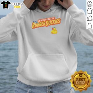 Good Lehigh Valley Rubber Duckies MLB Ironpigs Baseball Team Mascot Hoodie featuring vibrant colors and fun graphics.
