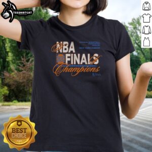 Official New York Knicks 2025 2026 NBA Finals Champions National Basketball Association ladies shirt in blue with championship logo