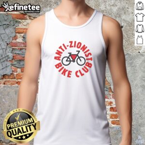 Premium Anti Zionist Bike Club tank top featuring bold graphic on sleeveless cotton fabric