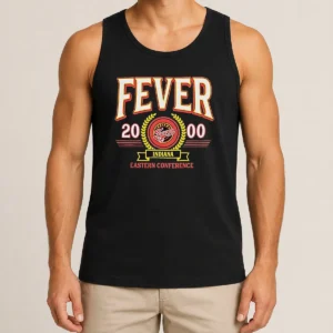 Funny Indiana Fever 2000 Eastern Conference tank top in black, sleeveless casual wear with vintage basketball graphic