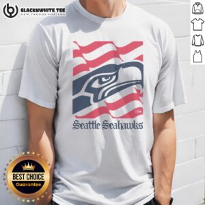 Pretty Seattle Seahawks American Heritage Wordmark Shirt displayed on a neutral background, perfect for fans.