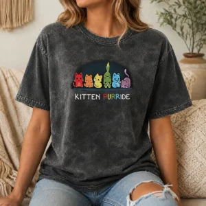 Nice Kitten Prride Pride Kitten Washed T-Shirt