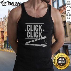 Official Click Click Barbecue Tongs Meme tank top featuring a humorous barbecue graphic.