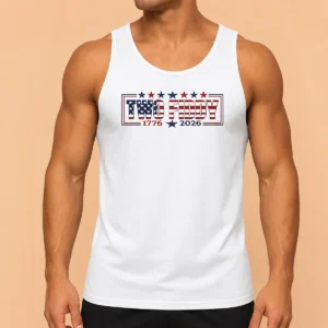 Nice Patriotic American Apparel Two Fiddy 1776 2026 USA Independence Anniversary Tank Top