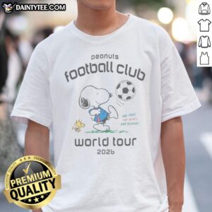 Hot Peanuts Football Club One Stage One World One Goooal World Tour Shirt displayed on a flat surface, showcasing vibrant graphics.