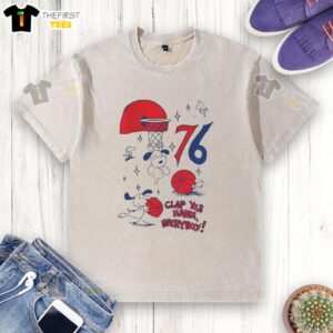 Pretty Snoopy X Philadelphia 76ers Clap Your Hands Everybody T-Shirt, featuring a playful Snoopy design for fans.