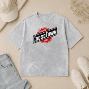 Awesome Chicago Crosstown Trail City Hiking Urban Route Path Outdoors Transit Map Washed T-Shirt