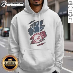 Awesome Dallas Cowboys Alabama Crimson Tide Ripped Design NFL NCAAF Hoodie featuring a unique ripped design.