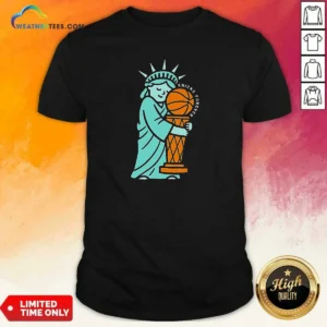 Funny Statue Of Liberty Hug Larry O'Brien Trophy Knicks Forever shirt optimized for comfort and fit