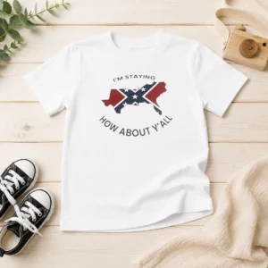 Nice I'M Staying How About Y'All Confederate Flag Kids T-Shirt