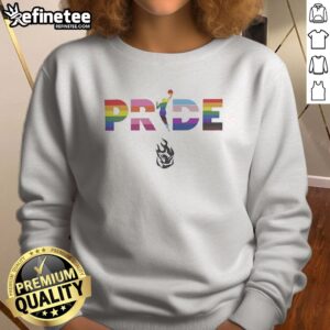 Pretty Portland Fire 2026 WNBA Pride LGBT Pattern Flag sweatshirt showcasing vibrant colors and prideful design.