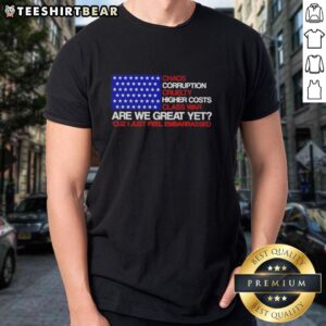 Hot Chaos Corruption Cruelty T-Shirt featuring bold text on class war and higher costs for a striking statement.