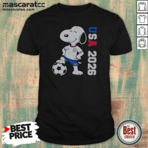 Nice Snoopy USMNT 2026 World Cup Soccer Team Character Logo Shirt For Fans Of USA 2026