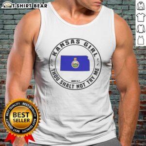 Nice Kansas Girl Thou Shalt Not Try Me Mood 24 7 Kansas State Map Tank Top featuring a vibrant Kansas map design