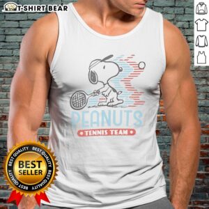 Funny Snoopy Peanuts Tennis Team Tank top featuring a playful design perfect for tennis lovers.