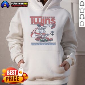 Good Minnesota Twins X Grateful Dead Skeleton Skateboard MLB Graphic Hoodie featuring vibrant artwork