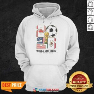 Pretty World Cup 2026 USA Canada Mexico hoodie optimized image showing a comfortable pullover with vibrant tournament graphics