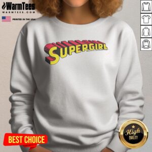 Hot Supergirl Wordmark sweatshirt in vibrant colors, showcasing a bold graphic design.