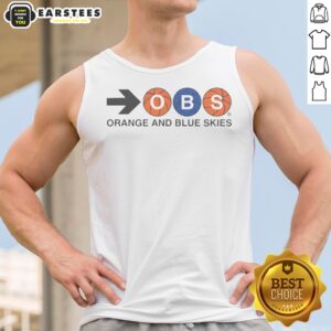 Pretty Orange And Blue Skies tank top featuring vibrant orange and blue hues