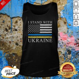 Premium United States America USA I Stand With Ukraine tank top optimized for showcasing your support.