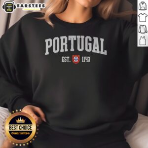 Official Portugal Est 1143 Shield Crest Vintage Distressed Style Graphic sweatshirt featuring a classic design