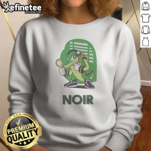 Nice Vector The Crocodile Chaotix Detective Agency Noir Sweatshirt in black, featuring bold graphic print on front
