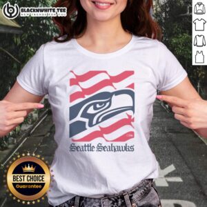 Pretty Seattle Seahawks American Heritage Wordmark Ladies Shirt featuring vibrant team colors and a comfortable fit.