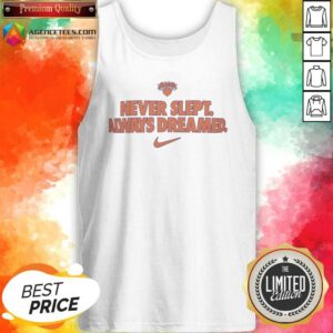 Premium New York Knicks Never Slept Always Dreamed tank top optimized featuring bold Knicks logo on breathable fabric