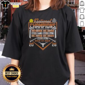 Premium Texas Longhorns National Champions NCAA Softball Back To Back 2026 Team Ladies Shirt in white with team logo and championship text