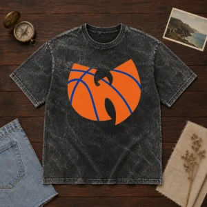 Premium Wu Tang Clan X New York Knicks Logo Washed T-Shirt