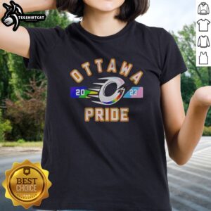 Top Ottawa Charge Pride Month Ladies shirt featuring a vibrant pride-themed design