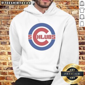 Nice Chicago Cubs Schlubs Parody Logo Hoodie featuring a playful twist on the classic Cubs logo.