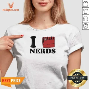 Hot I Love Nerds Pocket Protector V-Neck Shirt