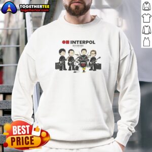 Top Interpol Snoopy Charlie Brown Peanuts NYC Est 1997 Sweatshirt in heather gray with graphic print