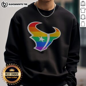 Original Houston Texans Pride Flag Logo NFL Football Team Sports Rainbow Logo Art Sweatshirt displaying vibrant colors