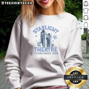 Pretty Starlight Theatre EST 1950 Vintage Blue Sweatshirt featuring a classic design and soft fabric.