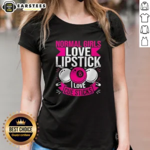 Pretty Billiards Player Pool 8 Ball Normal Girls Love Lipstick I Love Cue Sticks Ladies Shirt