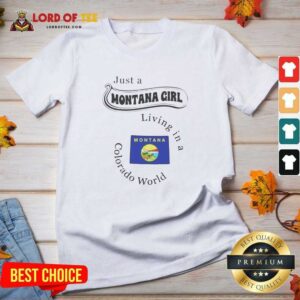 Nice Just A Montana Girl Living In A Colorado World Montana State v neck optimized on v neck optimized